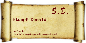 Stumpf Donald névjegykártya
